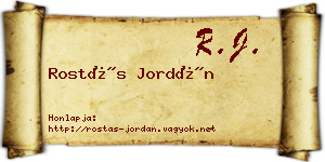 Rostás Jordán névjegykártya